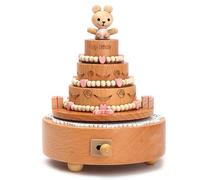Caja de música de madera - Caja de música de dibujos animados para montar caja de música clásica caja de música de madera creativa regalo de cumpleaños para caja de música de rueda grande