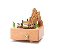 Caja de música de madera - Caja de música de dibujos animados para montar caja de música clásica caja de música de madera creativa regalo de cumpleaños para caja de música de rueda grande
