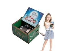 Caja de música de madera, caja musical para niños - Pequeñas cajas musicales | Caja musical de madera tallada, fantástica música navideña para niños, amigos