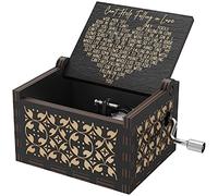 Caja de música de madera "Can't Help Falling in Love", cajas musicales antiguas grabadas, regalo de San Valentín, cumpleaños, para novia, esposa, mujeres, cajas de música con manivela, regalo