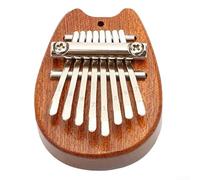 Caja de música de madera con 8 teclas para el pulgar para Mini Kalimba, Spirited Away para instrumento de dedo de melodía Totoro, portátil de viaje para principiantes, colgante marrón