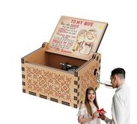Caja de música de madera genérica, caja de música de manivela, regalo para mujer, juguete vintage grabado, regalo lindo, perfecto para San Valentín, cumpleaños, Navidad, Acción de Gracias