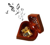 Caja de música de madera hecha a mano en forma de corazón para novia, caja de música para cumpleaños, amante del día de San Valentín