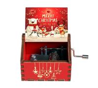 Caja De Música De Madera Navideña, Caja Retro De Música Navideña - Cajas Musical Vintage De Madera Vintage De Manualidad A Mano - Regalos para Niños Familia Family Frienzh Birthday Valentine's Day