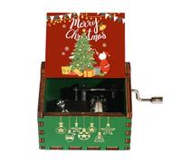 Caja De Música De Madera Navideña, Caja Retro De Música Navideña - Cajas Musical Vintage De Madera Vintage De Manualidad A Mano - Regalos para Niños Familia Family Frienzh Birthday Valentine's Day