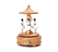 Caja de Música de Madera para Remontar, Caja de Música de Dibujos Animados, Caja de Música Clásica, Caja de Madera Creativa, Regalo de Cumpleaños para, Rueda Grande, Pastel de