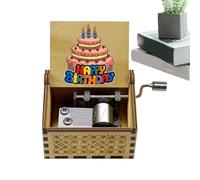 Caja de música de mano de madera, caja de música de canción Happy Birthday To You, cajas musicales de feliz cumpleaños, caja de música clásica para cumpleaños