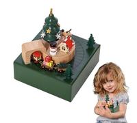 Caja de música de Navidad - Soporte magnético de Navidad de Tren, Giratorio de Madera, Caja de música con Tren en Movimiento, Coleccionable para los Amantes de la decoración del hogar