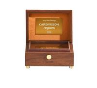 Caja de música de nogal personalizada, canción personalizada y regalo de grabado para novia, esposa, aniversario, boda, recuerdo de madera hecho a mano con melodía personalizada
