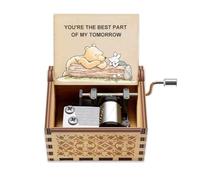Caja de música de regalo para esposa, novia, caja de música Pooh Play You Are My Sunshine, regalo de cumpleaños para parejas, amantes, mejores amigos, grabado con You Are the Best Part of My Tomorrow