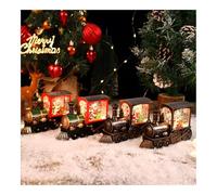 Caja de música de tren navideño con bola de nieve musical que reproduce la canción de Feliz Navidad, regalo de decoración navideña, for regalo de decoración del hogar de Navidad(4 Pcs)