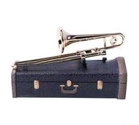 Caja de música de trombón triste, regalos novedosos hechos a mano con forma de trombón de plástico, decoración musical para cumpleaños, boda, aniversario, 10 cm (A)