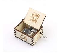 Caja de música del Castillo en el Cielo con manivela de madera tallada, regalo musical, reproduce "Carrying You", de madera