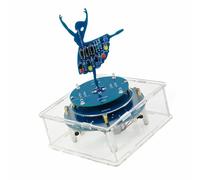 Caja de música espacial PCB para manualidades, velocidad de rotación ajustable, 6 melodías, luces LED brillantes para aficionados a la electrónica, caja de música