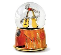 Caja de música/Globo/Bola de Nieve Musical de Vidrio Animada con Dos Guitarras, Purpurina y Mecanismo Musical de Resorte de 18 Notas - Love me Tender (Elvis Presley)