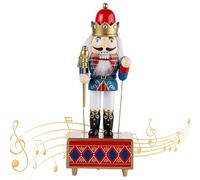 Caja De Música Navideña De Cascanueces - Caja De Música Cascanueces De Madera Con Cuerda - Navideño Para Niños Jóvenes Adultos Amantes De Manualidades Coleccionistas Decoradores Del Hogar,Decoración p