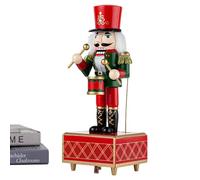 Caja De Música Navideña De Cascanueces | De Caja De Música De Cascanueces De Madera,Decoración De Escritorio para Amantes Artesanías Entusiastas Repisa Estantería Mesilla Noche