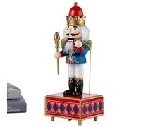 Caja De Música Navideña De Cascanueces,De Caja De Música De Cascanueces De Madera | Decoración De Escritorio para Amantes Artesanías Entusiastas Repisa Estantería Mesilla Noche