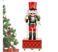 Caja De Música Navideña De Cascanueces - De Caja De Música De Cascanueces De Madera,Decoración De Escritorio para Amantes Artesanías Entusiastas Repisa Estantería Mesilla Noche