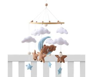 Caja de música para cuna, mueble para cuna - Oso de peluche para cuna, suave sueño para niños pequeños