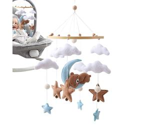 Caja de música para cuna, mueble para cuna - Oso de peluche para cuna, suave sueño para niños pequeños