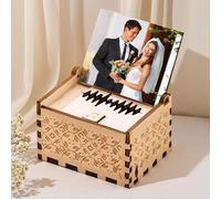 Caja de Música Personalizada con Foto y Música, Caja Musical de Madera Personalizable Regalo Personalizado único y Personalizable para él, su Hija, su Hijo en Navidad, cumpleaños o San Valentín