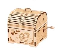 Caja de música rompecabezas madera 3D con manivela manual tesoros musical Kit modelo manualidad autoensamblaje DIY Decoración para el hogar Conjunto construcción educativo Regalo estudiantes niños niñ