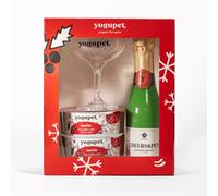 Caja de Navidad con champán + copa + 2 yogures - Yogupet