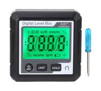 Caja de nivel digital Medidor de ángulo electrónico magnético Inclinómetro Transportador para procesamiento de madera Reparación de automóviles Material ABS Tamaño portátil (En blanco y negro)
