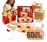 Caja de notas de amor, mini tarjetas en blanco y sobres para él/ella, tarjetas de notas con sobres, tarjeta de mensaje romántica para parejas, cartas de amor de bricolaje, regalos del día de San