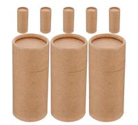 Caja de Obsequio de Papel Kraft Cilíndrica 8 Piezas para 30 Ml | Botellas de Aceites Esenciales y Té, Diseño Elegante Preparado para Obsequio, Cierre Fácil y Reutilizable