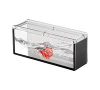 Caja de observación de peces, caja de almacenamiento para peces, peces acrílicos, caja de visualización con tapa, borra accesorios portátiles para animales acuáticos para interiores al aire libre