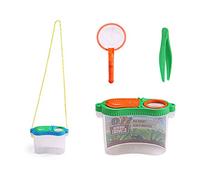 Caja de observación para niños, equipo de exploración de experimentos al aire libre, suministros portátil de observador para niños, lupa de juguetes, cesta de drenaje, fregadero de lavado de verduras