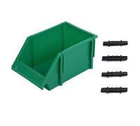 Caja de organización de herramientas para sistemas de estantería de taller con material de HDPE y proceso de fabricación moldeado por inyección (verde)