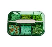 Caja de organizadores de píldoras portátiles - Contenedor de almacenamiento de medicina compacto para viajar | Portamedicamentos diarios de seis rejillas para viajes de negocios y uso en