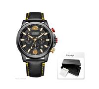 (Caja de oro negro) MEGIR 2020 Relojes de lujo para hombre de primera marca de acero inoxidable Reloj