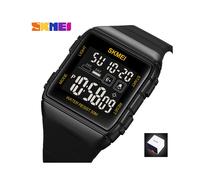 (CAJA de oro negro) Reloj deportivo SKMEI de moda simple para hombres, relojes militares, reloj despertador,