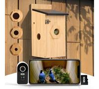 Caja de pájaros con cámara HD de 4MP, pajarera para jardín, resistente a la intemperie, WiFi de 2.4G y notificación por aplicación, observa el anidamiento y la eclosión, grabación automática de videos