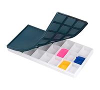 Caja de Paleta de Pintura Paleta de Mezclas de Colores Plástico con Tapa Suave Caja para Acuarela Acrílico 24 Compartimentos