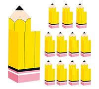 Caja de palomitas de maíz con forma de lápiz, soportes para palomitas de maíz para el regreso a clases, recipientes para palomitas de maíz en forma de lápiz para agradecer, decoraciones de aula