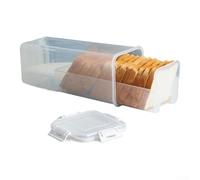 Caja de pan blanca hecha de plástico con sello hermético para almacenar aperitivos y sándwiches en la cocina (A)