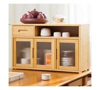 Caja de Pan de bambú 100% Natural con cajones, Ventanas de acrílico, Caja de Almacenamiento de Cocina, conservación con succión magnética, Caja de Almacenamiento(Natural,63x38.5cm/25x15in)