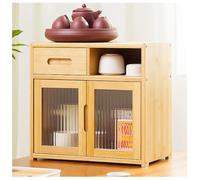 Caja de Pan de Bambú para Encimera de Cocina, Gran Contenedor de Almacenamiento para Pan Casero, con Cajón y Almacenamiento Abierto, Organizador de Bambú,Natural,42×38.5cm/16.5×15in