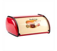 Caja de pan de metal con tapa enrollable, contenedor de almacenamiento, organizador para encimera de cocina