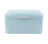 Caja de pan de metal vintage para mostrador de cocina, contenedor de almacenamiento de bandeja de pan(Azul)