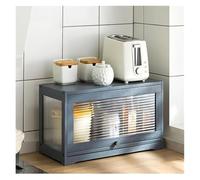 Caja de Pan Multicapa de bambú Natural for encimera de Cocina, Gran Capacidad, Caja de Almacenamiento for Mantener la frescura, con Cierre de succión magnética(Grey,42 * 25 * 27cm)