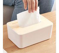 Caja de Pañuelo de Plástico, Soporte de Cajas de Tejido de Madera, Cubierta de de Tejido Extraíble, Organizador de Almacenamiento de Duraderos para Sala de Estar, Dormitorio, Oficina, Automóvil,