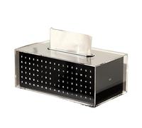 Caja de pañuelos Caja de pañuelos acrílica, caja de almacenamiento de pañuelos for mesa de comedor, caja de pañuelos de escritorio negra Portapañuelos