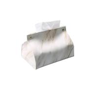 Caja de pañuelos Caja de pañuelos con tapa, contenedor PU patrón mármol, servilletero, almacenamiento Soporte para decoración de habitaciones