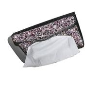 Caja de pañuelos Caja de pañuelos for parasol for coche, servilletero colgante cuero PU, funda for toalla papel brillante cristal Soporte para decoración de habitaciones(Purple)